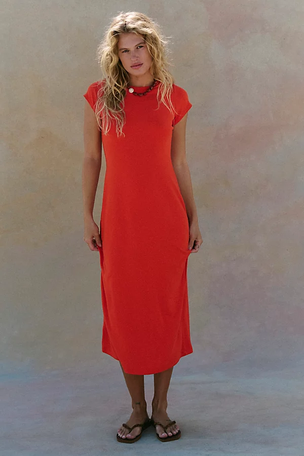 Robe mi-longue slim Good Feels par free-est en Orange Vif, pour femme taille: XL chez Free People — alternative aux tenues de Hong Hae-in dans Queen of Tears