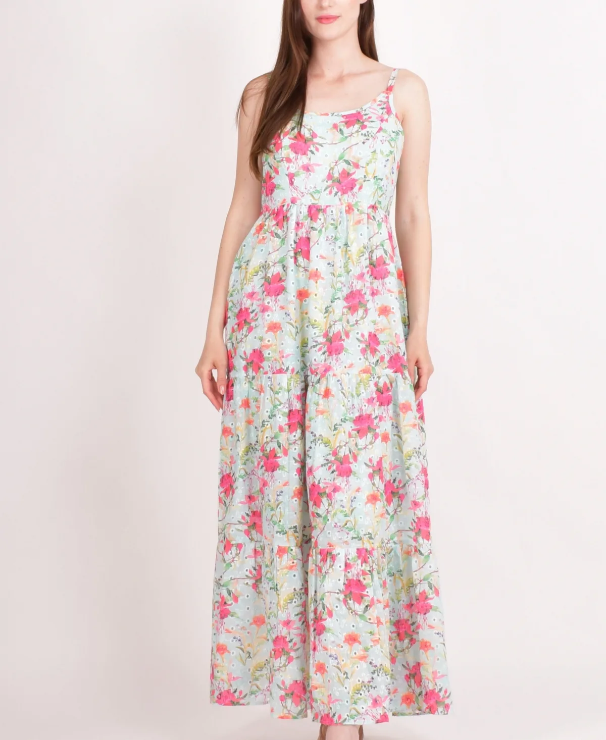 Raas Women's White Floral Tiered Maxi Dress - White — Bridgerton-inspired regencycore look