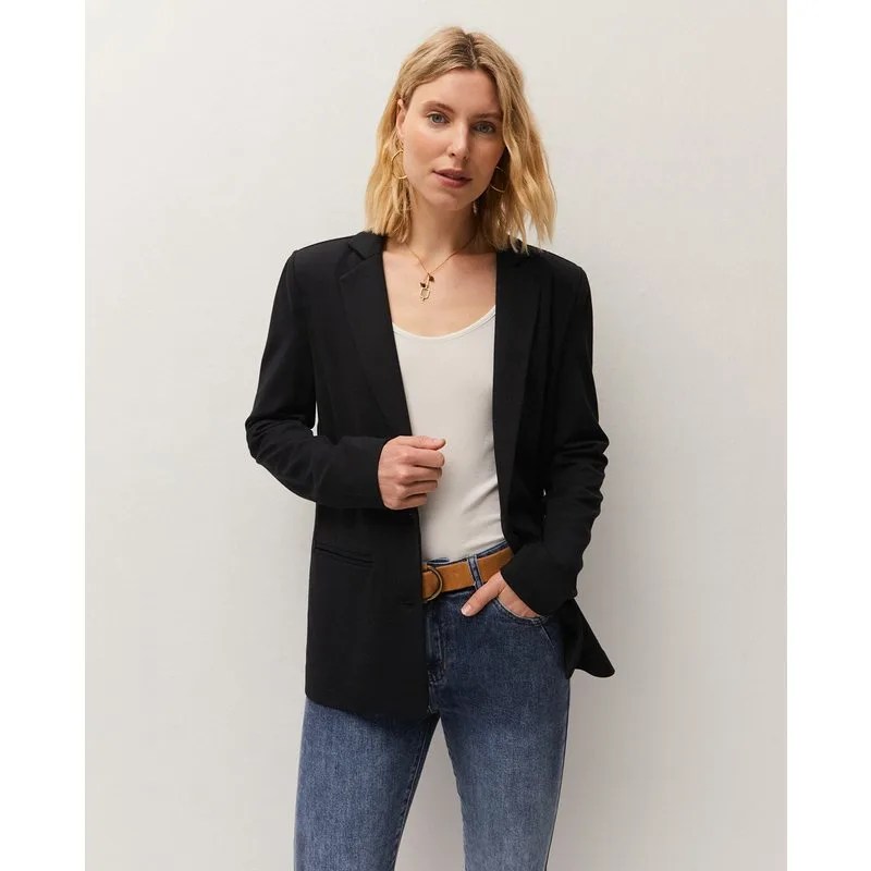 System Action - Blazer de mujer con cierre de botón y bolsillos delanteros. — alternativa barata a un look de famosa