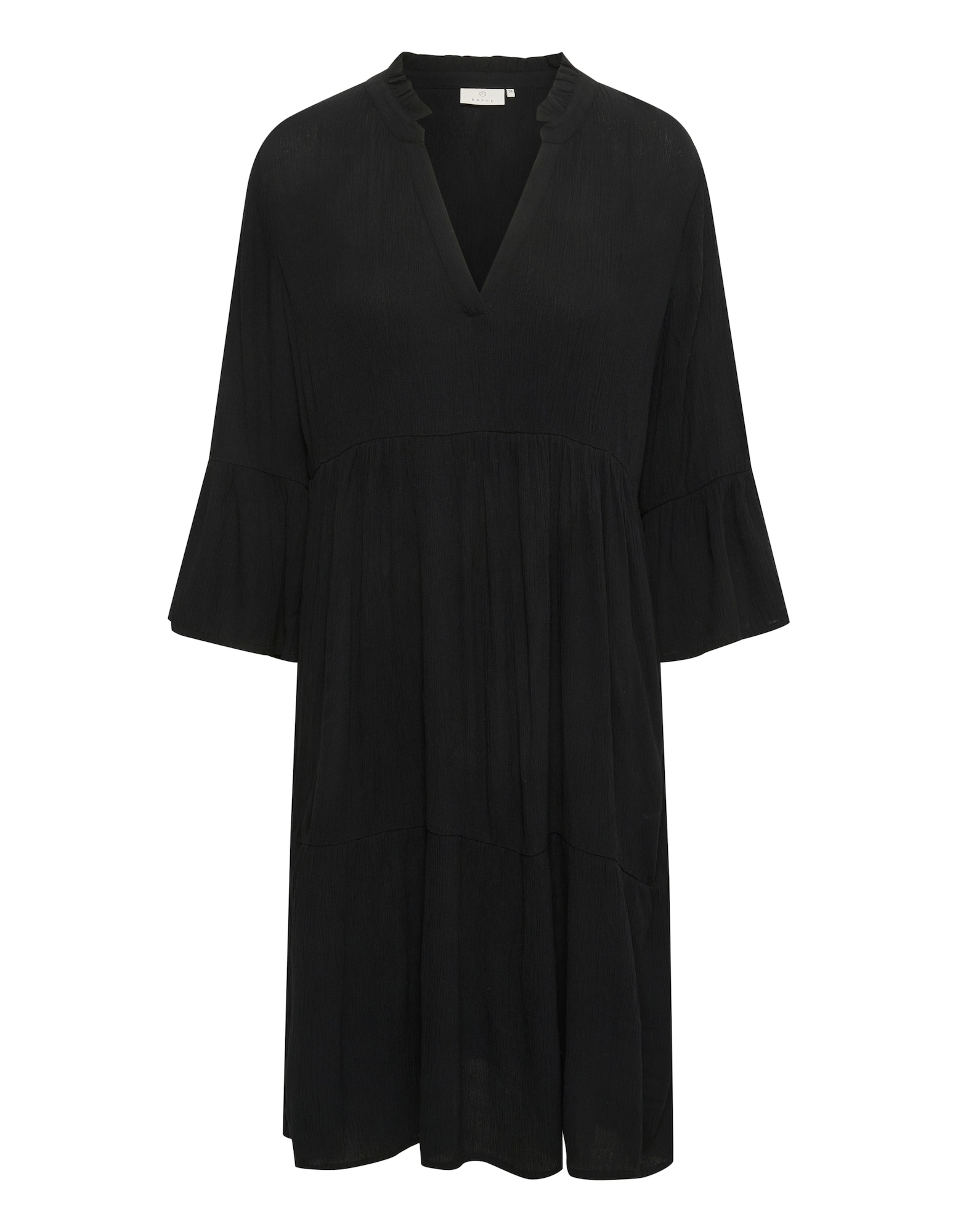 Kaffe Vestido 'Marianah' negro — cómo vestir para disimular o cubrir los brazos en España 2026