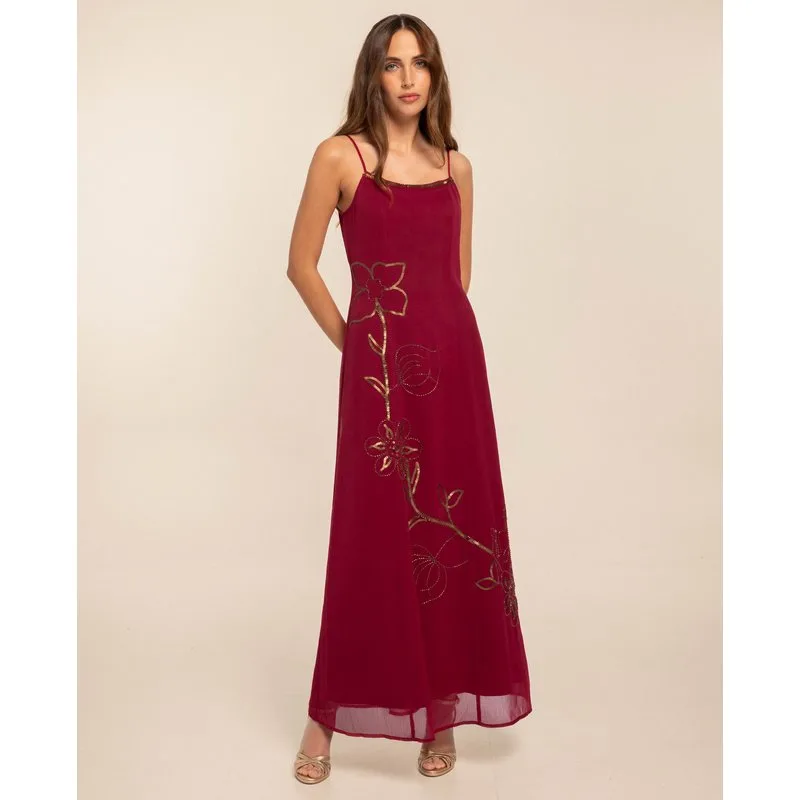 The-Are - Vestido largo con bordado de lentejuelas y abalorios. — alternativa para invitada de boda