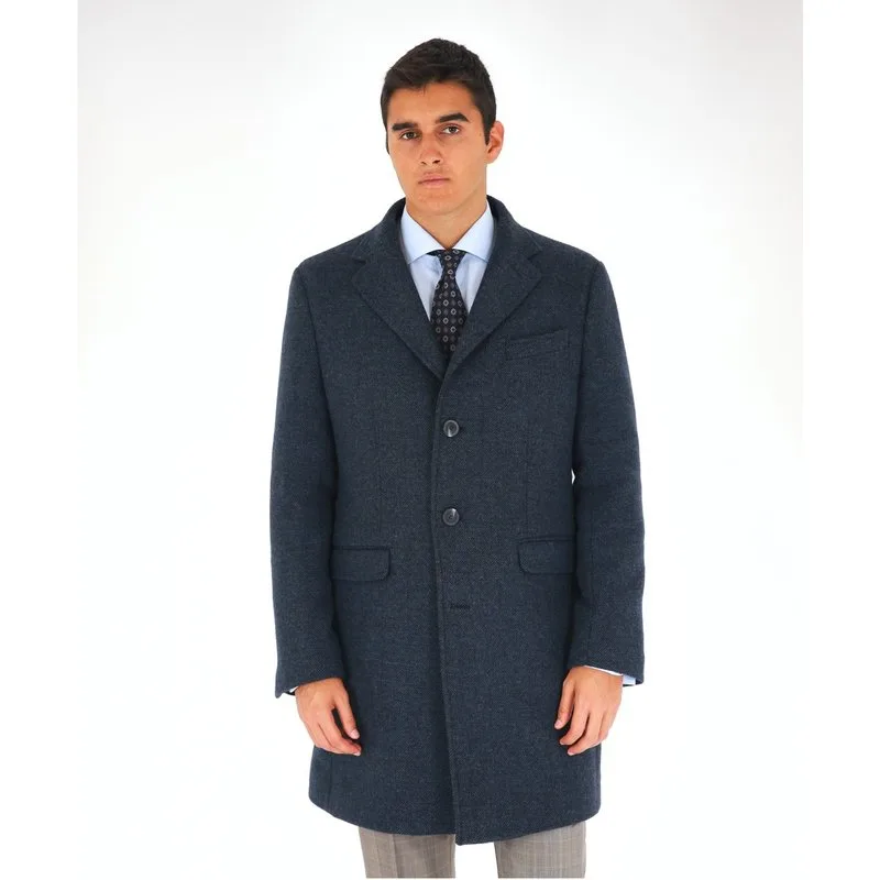 Wickett Jones - Abrigo de hombre en azul oscuro. — looks y moda masculina inspirados en Peaky Blinders y El Hombre Inmortal