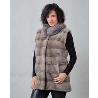 De la Roca - Chaleco de pelo de mujer de visón con cuello de zorro. — cómo elegir y combinar el chaleco de mujer y encontrarlo por foto