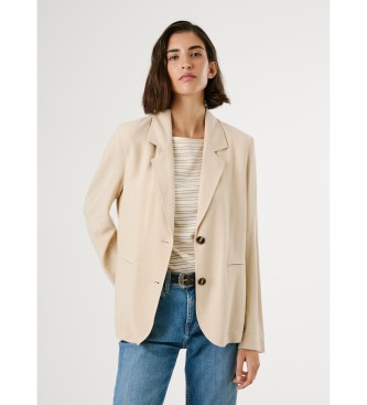Pepe Jeans para mujer. PL402602 Americana Stella beige (L), Casual, Clásico, Viscosa — cómo elegir y encontrar el traje de mujer perfecto por foto