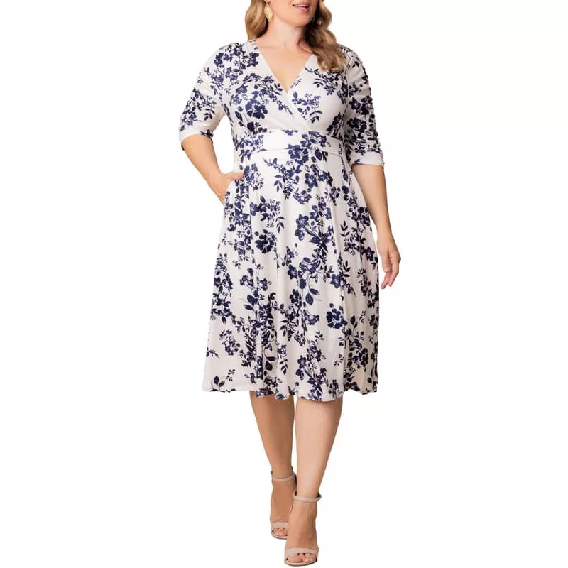 KIYONNA Women's Plus Size Gabriella Dress, Ivory, 5X