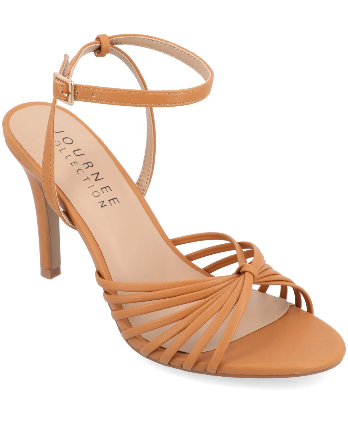 Journee Collection Women's Vanita Stiletto Strappy Dress Sandals - Tan