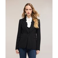 Motivi - Chaqueta de mujer blazer de una botonadura en punto milano apertura frontal con cuello de solapa y botón. — cómo elegir y encontrar el traje de mujer perfecto por foto