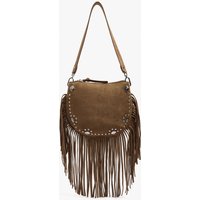 Parfois - Bandolera de mujer con cierre de cremallera y flecos con tachuelas decorativas en liso. — looks y outfits de El diablo viste de Prada 2