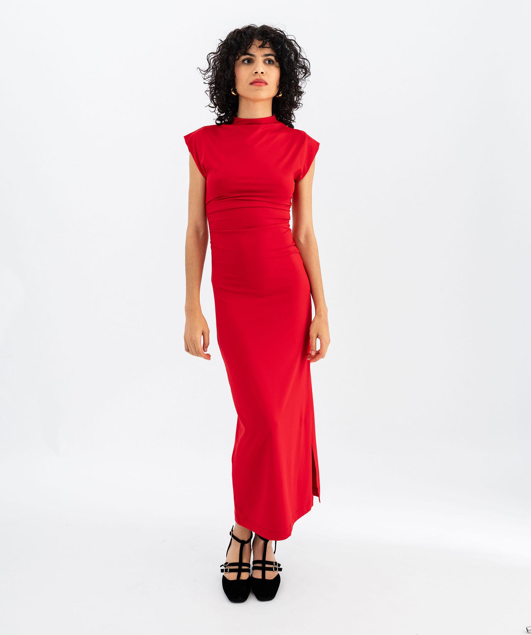 Robe longue en microfibre à manches courtes femme — alternative aux tenues de Hong Hae-in dans Queen of Tears