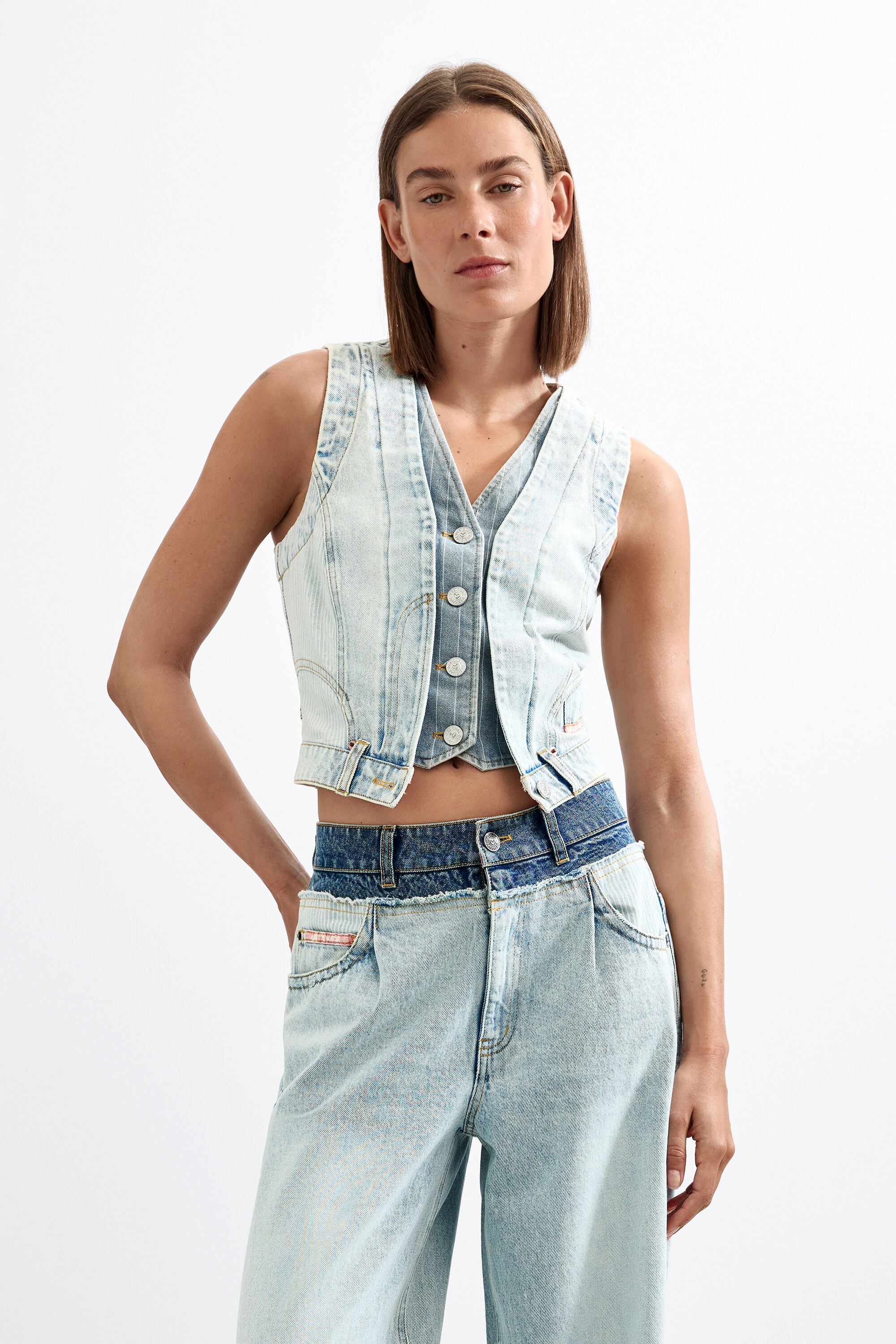 Desigual, Chaqueta Vaquera 100% Algodón, Algodon, Azul, XS — cómo elegir y combinar el chaleco de mujer y encontrarlo por foto