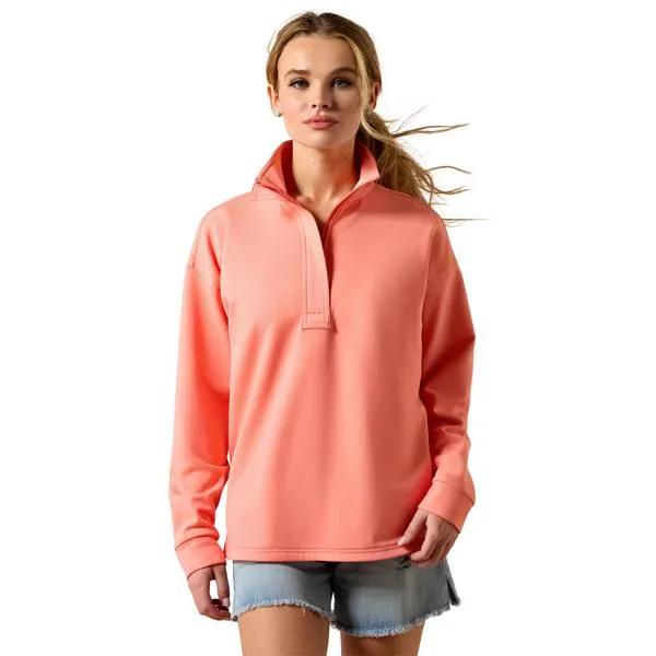 ARIAT Women's Breeze Logo 1/2 Zip Sweatshirt — affordable Lululemon Scuba hoodie dupe