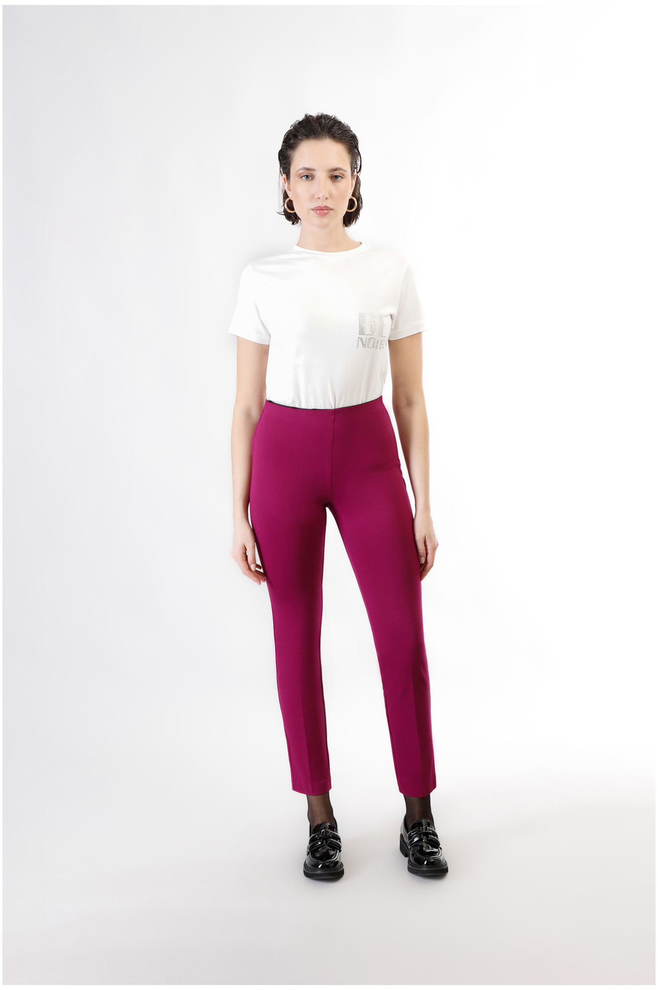 pantalón pitillo con cintura elástica red m — cómo elegir y combinar los pantalones de mujer y encontrarlos por foto
