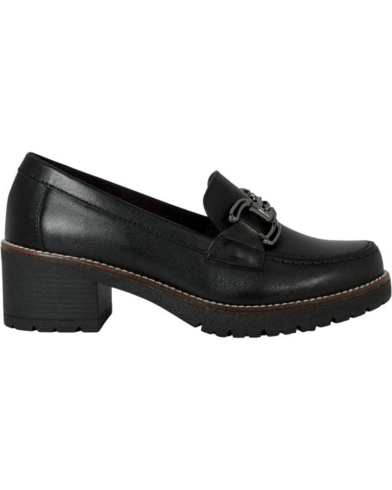 PITILLOS MOCASÍN 20220 NEGRO CON TACÓN BLOQUE Y HEBILLA DECORATIVA NEGRO