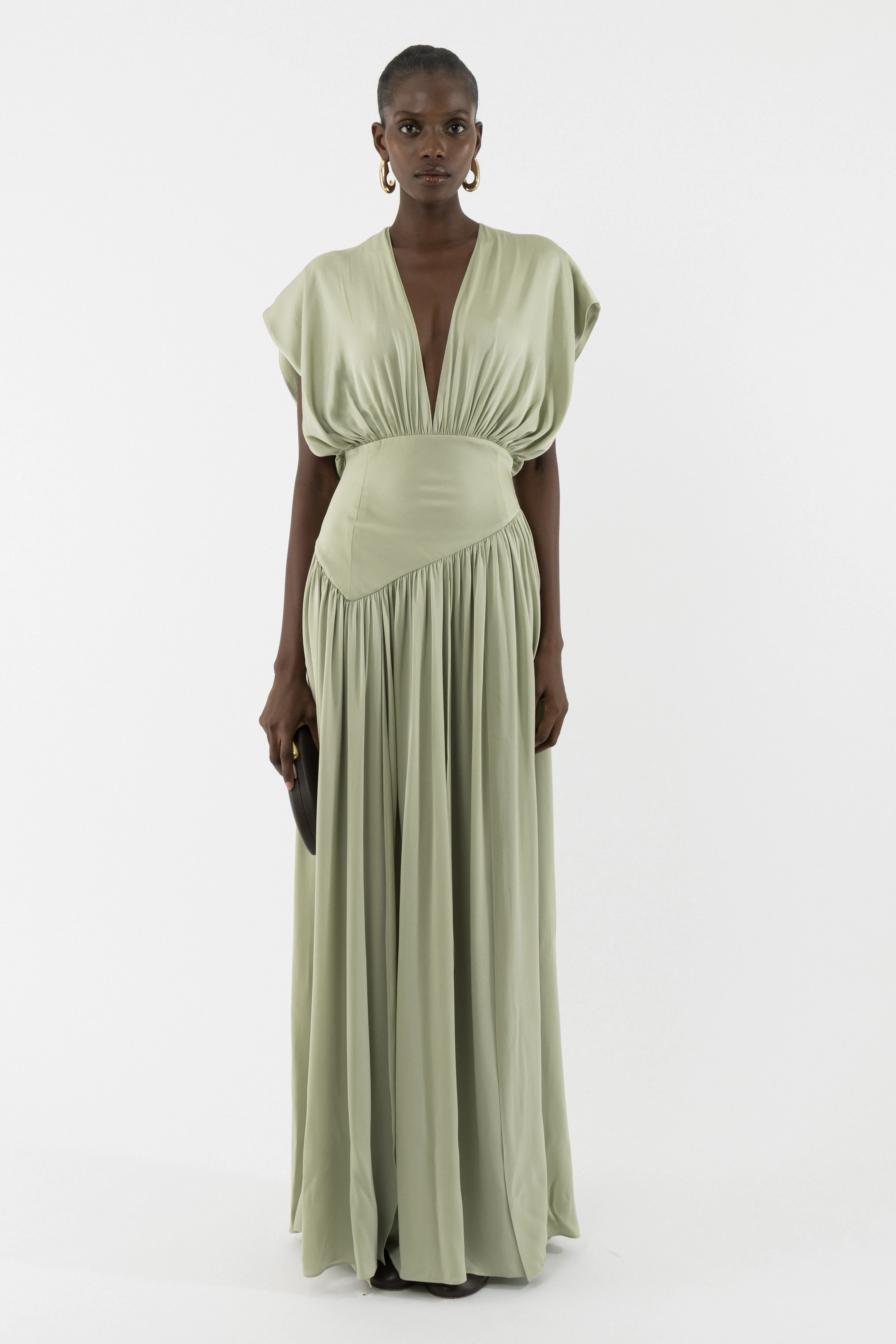 Maxi Silk Dress — dress for an apple-shaped figure