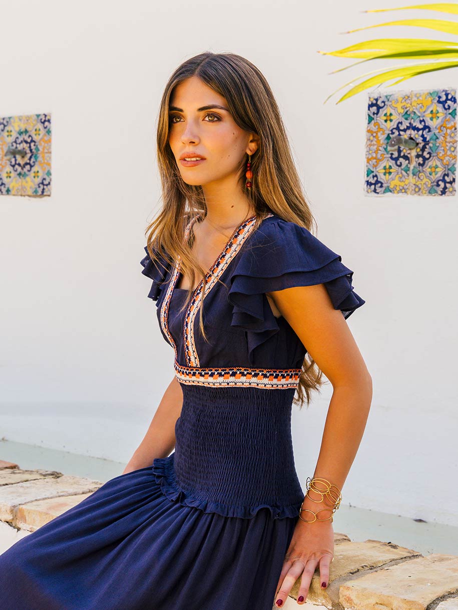 VESTIDO NOCHE FRUNCIDO — alternativa para invitada de boda