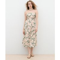 Caroll - Vestido largo con escote palabra de honor y estampado floral. — cómo combinar una chaqueta vaquera y encontrar cada prenda por foto