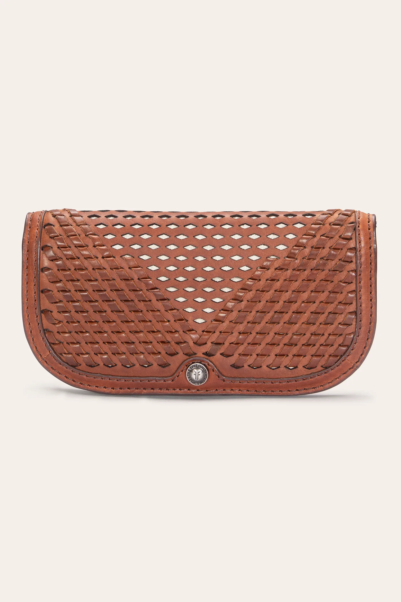 FRYE Jennie Clutch in Cognac