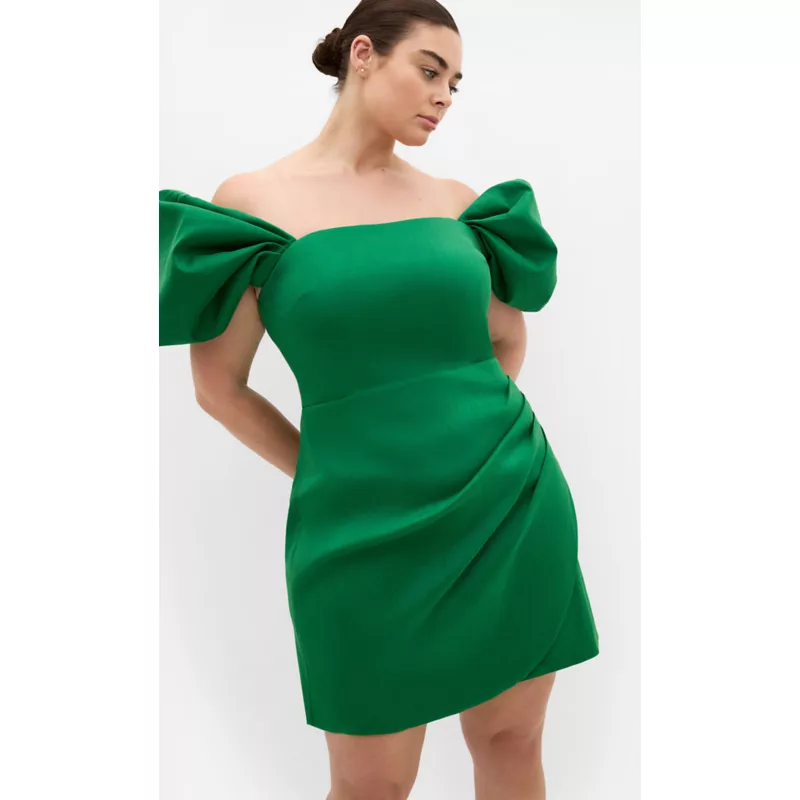 City Chic Women's Elyse Off Shoulder Mini Dress, 18 W — off-shoulder dress for a pear-shaped figure