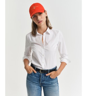 Gant para mujer. 4300486 Camisa Slim Fit de popelina blanco (32), Casual, Fiesta, Algodón, Clásico, Manga larga — qué blusas y camisas de mujer se llevan en 2026 y cómo encontrarlas por foto