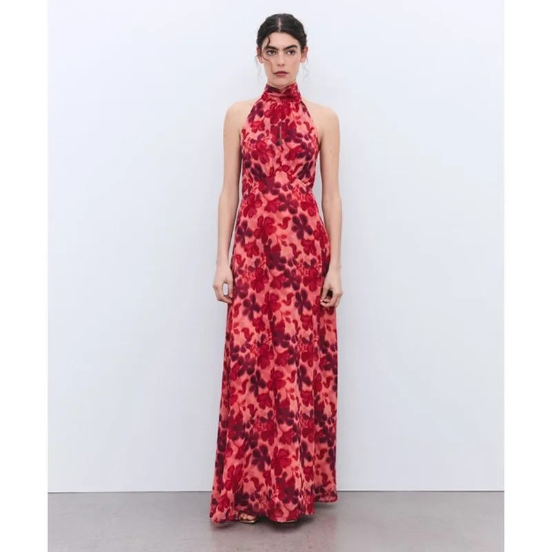 Tintoretto - Vestido largo con cuello largo estampado. — alternativa para invitada de boda