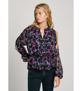 Pepe Jeans para mujer. PL304968 Blusa Avery negro (XS), Casual, Fiesta, Poliéster, Manga larga — qué blusas y camisas de mujer se llevan en 2026 y cómo encontrarlas por foto