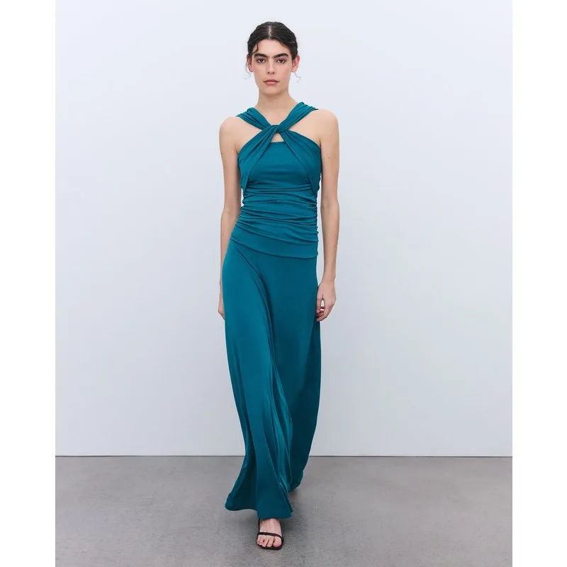 Tintoretto - Vestido halter drapeado tejido elástico. — alternativa a los vestidos de fiesta de Toni Fernández