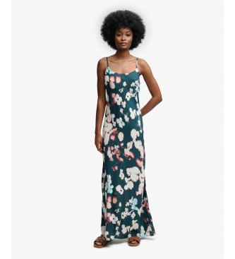 Superdry para mujer. W8012049A Vestido Printed Maxi Slip Dress verde (XS), Casual, Viscosa, Sin mangas / Tirantes — cómo elegir y encontrar el vestido de verano perfecto por foto