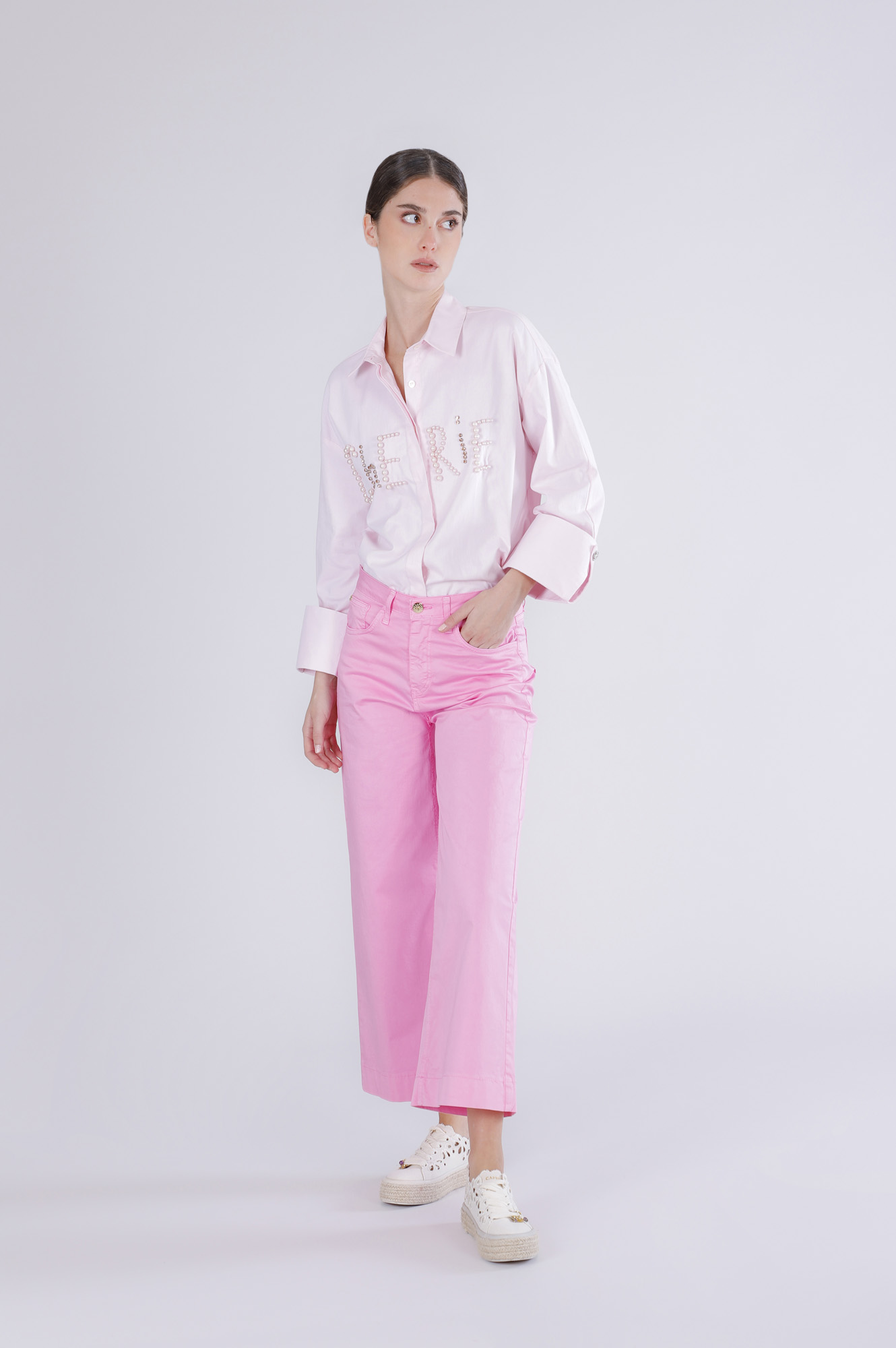 pantalones culotte teñidos en prenda geranium red