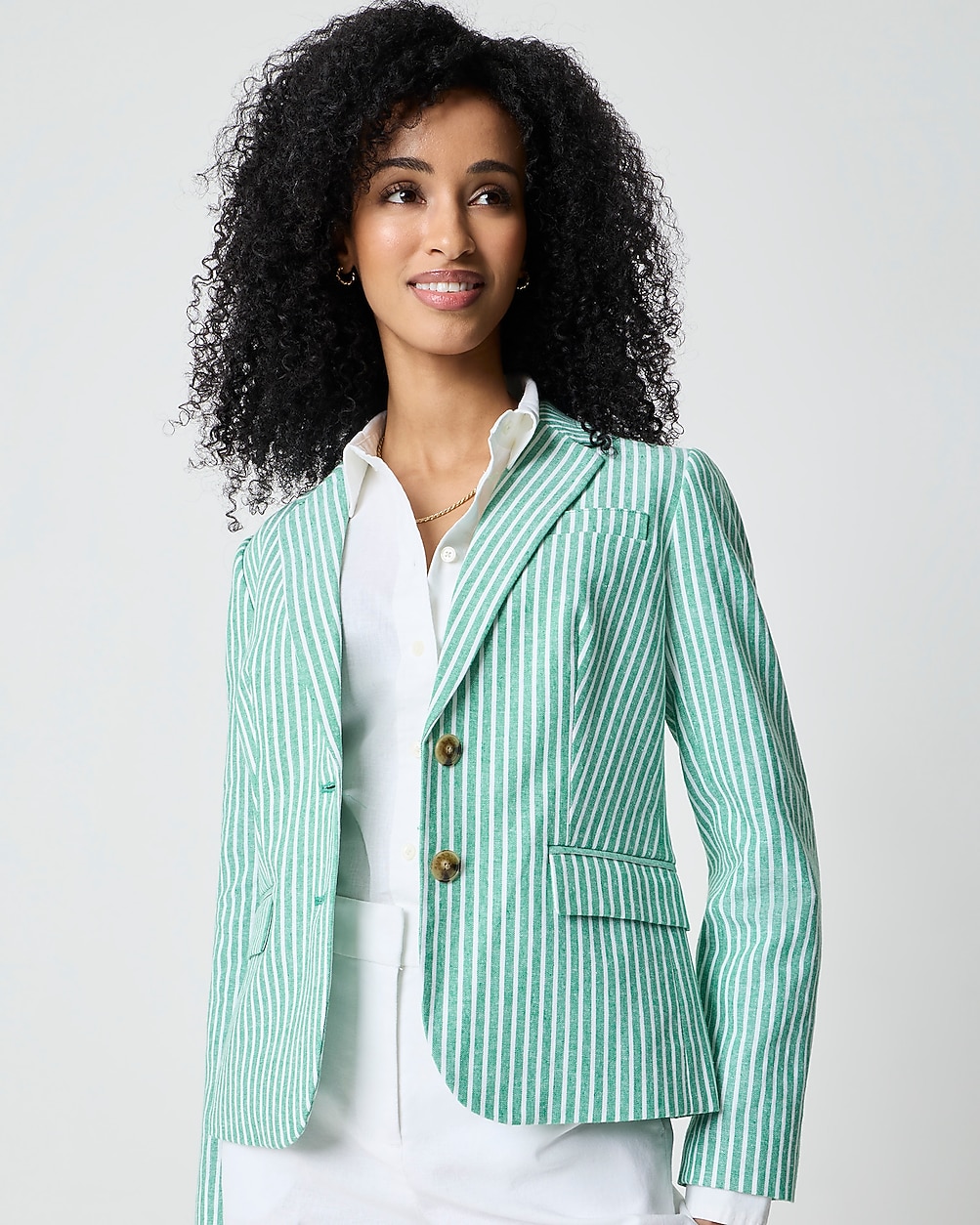 Petite linen-blend schoolboy blazer