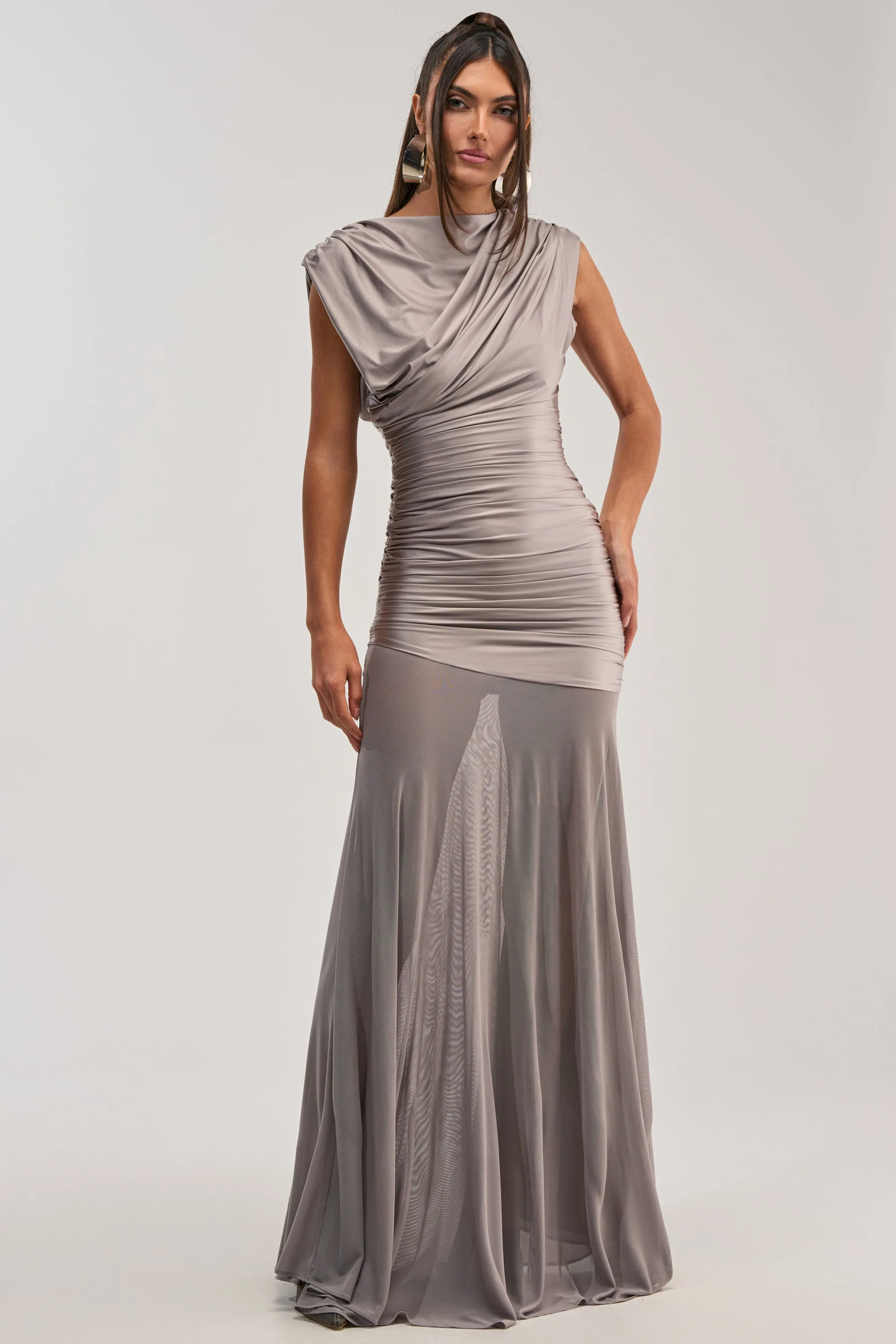 AKIRA Limitless Satin Maxi Dress | Size Large — bias-cut slip dress for an hourglass figure