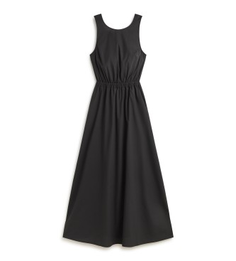 ECOALF para mujer. MCWGADRGALEN0349S24-319 Vestido Galena negro (XL), Casual, Sin mangas / Tirantes, Lyocell, Sostenible — cómo vestir para equilibrar y disimular caderas anchas