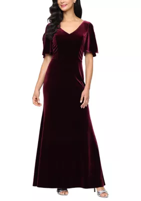 Alex Evenings Women's Long Stretch Velvet Mermaid Dress, 4 — Christmas outfit idea for women