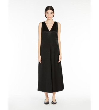 Weekend Max Mara para mujer. 2515221081600 Vestido Cima negro (38), Casual, Acetato, Sin mangas / Tirantes — cómo vestir para equilibrar y disimular caderas anchas