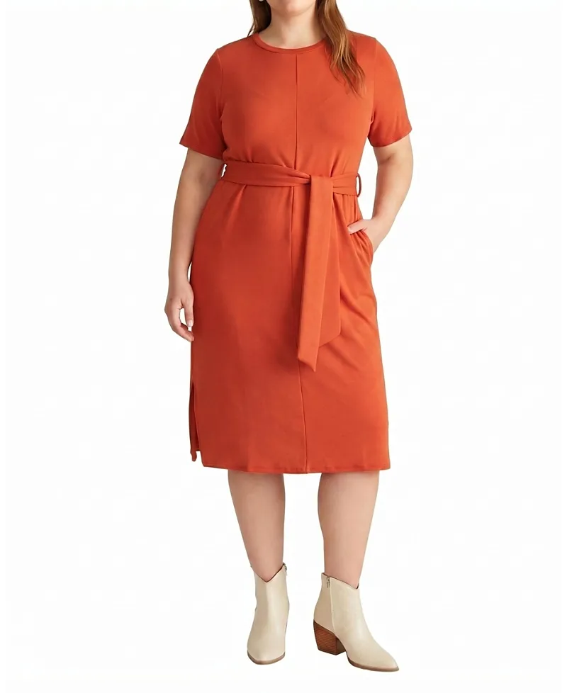 Universal Standard Women's Plus TravelKnit Belted Dress — wrap dress for a pear-shaped figure