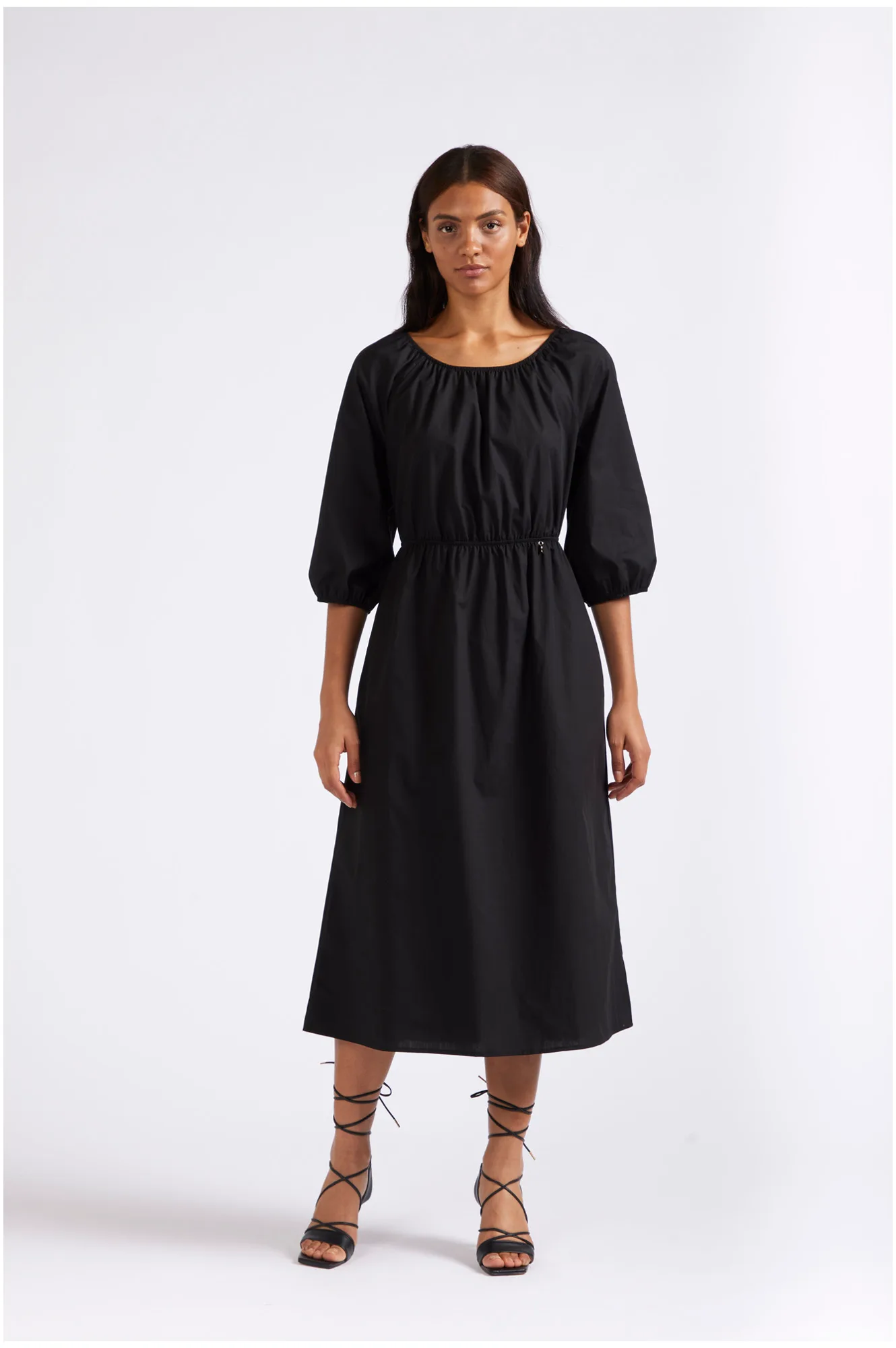 vestido largo con mangas anchas black xl