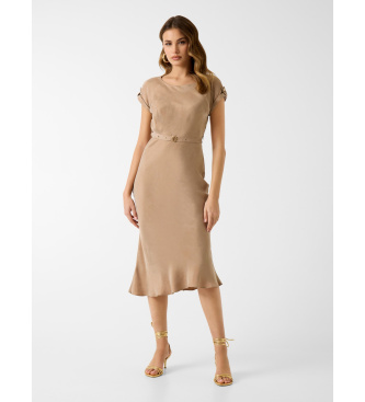 Guess para mujer. W6GK50W1950 Vestido Dalia beige (S), Casual, Manga corta, Lyocell — cómo vestir un cuerpo rectangular o recto en España 2026