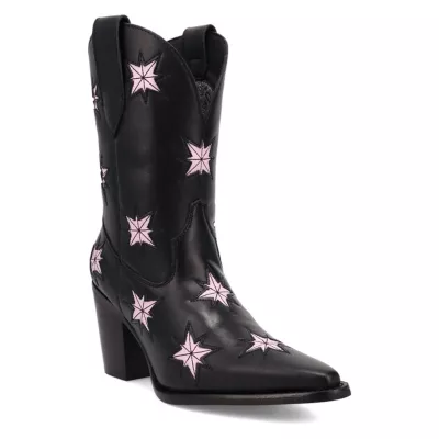 Dingo Women's Starburst Leather Boot, Black, 8.5M