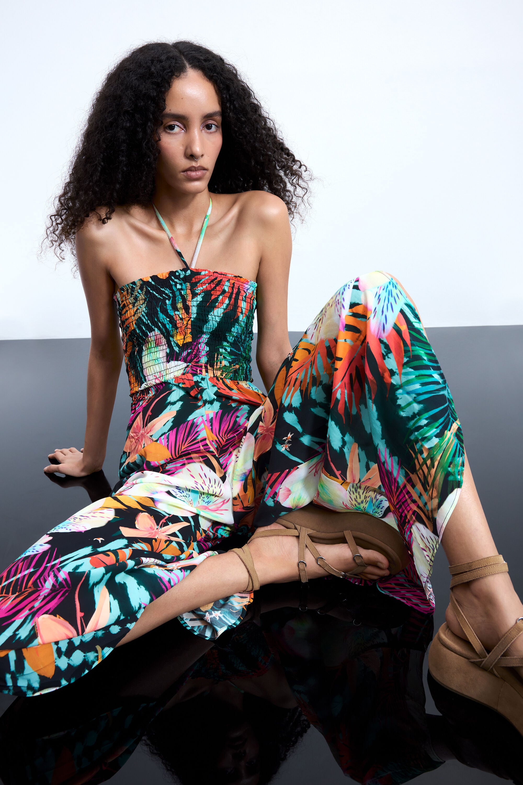 Desigual, Mono estampado tropical, Mujer, Viscosa, Negro, XS — cómo elegir y encontrar el mono de mujer perfecto por foto