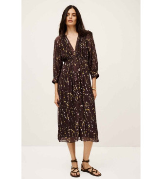 BA&SH para mujer. 1H25KARL Vestido Karla marrón (36), Casual, Viscosa, Manga larga — cómo vestir para disimular o cubrir los brazos en España 2026