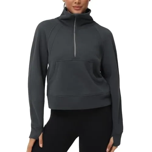 THE GYM PEOPLE Half-Zip Pullover Fleece Sweatshirt — affordable Lululemon Scuba hoodie dupe