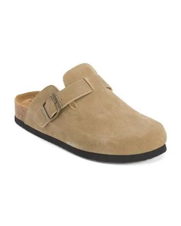 Suede Fergie Flat Mule Slides for Women