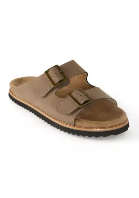 Bass Men's Asher Double Buckle Footbed Sandals, 8M